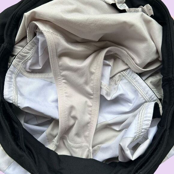 Lululemon‎ Groovy Run Short Gingham Tan Pink Black Size 6 - Picture 6 of 7